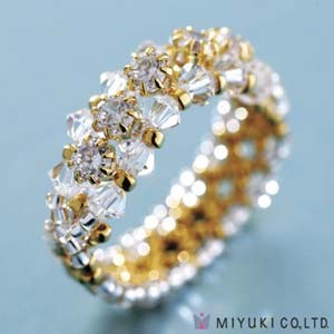 Miyuki Schmuck Bastelset B0 95-2 Cubic Zirconia Line Ring Gold