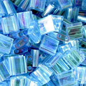 Miyuki Tila Beads 5mm transparent irisierend Aqua TL0260 7,2gr