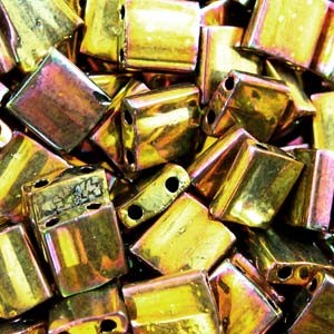 Miyuki Tila Beads 5mm Metallic Gold Irisierend TL0462 7,2gr