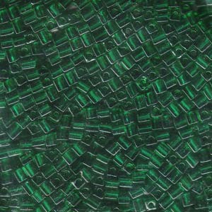 Miyuki Würfel Beads, Cube, Square Beads 3mm 0147 transparent Emerald ca 20gr