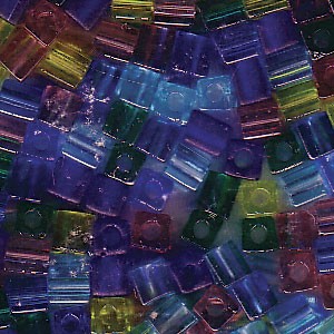 Miyuki Würfel Beads 3mm Mix14 Gemtones ca 25 Gr.