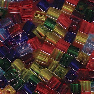 Miyuki Würfel Beads 3mm Mix16 Rainbow ca 25 Gr.