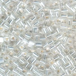 Miyuki Würfel Beads, Cube, Square Beads 4mm 0001 transparent silverlined Clear 20gr