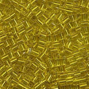 Miyuki Würfel Beads, Cube, Square Beads 4mm 0006 transparent silverlined Yellow 25gr