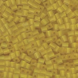 Miyuki Würfel Beads, Cube, Square Beads 4mm 0136F transparent matt Yellow 25gr