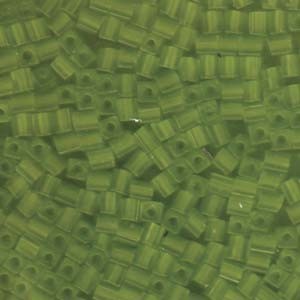 Miyuki Würfel Beads, Cube, Square Beads 4mm 0143F transparent matt Lime 25gr