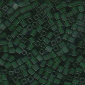 Miyuki Würfel Beads, Cube, Square Beads 4mm 0146F transparent matt Green 20gr
