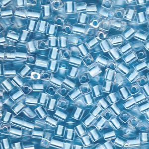 Miyuki Würfel Beads, Cube, Square Beads 4mm 0220 insinde colorlined Ice Blue 20gr