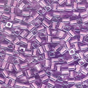 Miyuki Würfel Beads, Cube, Square Beads 4mm 0222 insinde colorlined Lavender 20gr
