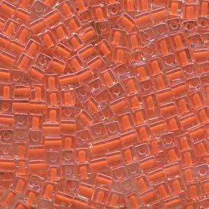 Miyuki Würfel Beads, Cube, Square Beads 4mm 0236 insinde colorlined Orange 25gr
