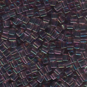 Miyuki Würfel Beads, Cube, Square Beads 4mm 0256 transparent rainbow Light Amethyst 20gr