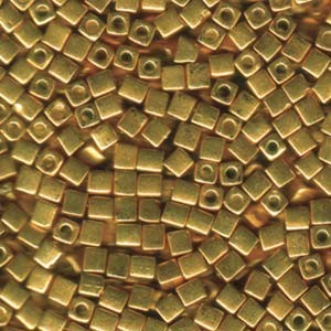 Miyuki Würfel Beads, Cube, Square Beads 4mm 1053 galvanized Gold 20gr