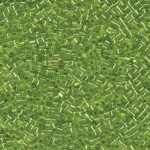 Miyuki Würfel Beads, Cube, Square Beads 1,8mm 0014 transparent silverlined Lime Green 12gr