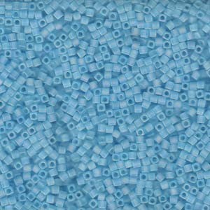 Miyuki Würfel Beads, Cube, Square Beads 1,8mm 0148FR transparent rainbow matt Blue Topaz 12gr