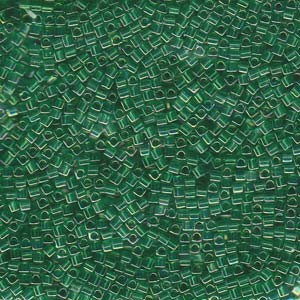 Miyuki Würfel Beads, Cube, Square Beads 1,8mm 0179 transparent rainbow Green Gold 12gr