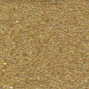 Miyuki Würfel Beads, Cube, Square Beads 1,8mm 0251 transparent rainbow Light Gold 12gr