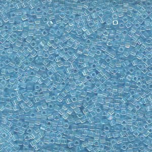 Miyuki Würfel Beads, Cube, Square Beads 1,8mm 0260 transparent rainbow Blue Topaz 12gr