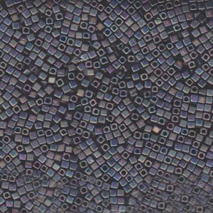 Miyuki Würfel Beads, Cube, Square Beads 1,8mm 0401FR opaque matte rainbow Black 12gr