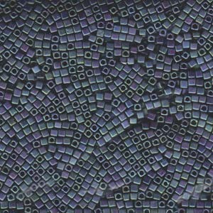 Miyuki Würfel Beads, Cube, Square Beads 1,8mm 2064 metallic rainbow matt Blue Green 12gr