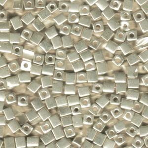 Miyuki Würfel Beads, Cube, Square Beads 3mm 1051 galvanized Silver 20gr