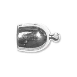 Perlenkappe mit Öse versilbert 8mm 2 Stück