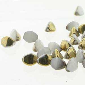 Pinch Beads 5x3mm White Amber 50 Stück