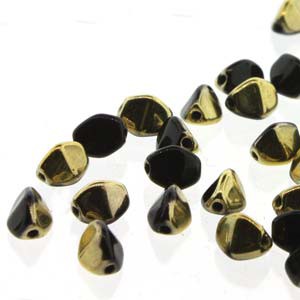 Pinch Beads 5x3mm Jet Amber 50 Stück