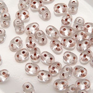 SuperDuo Perlen 2,5x5mm copper lined Crystal DU0500030-68105 ca 24gr