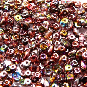 SuperDuo Perlen 2,5x5mm magic red brown Crystal DU0500030-95200 ca 24gr