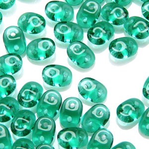 SuperDuo Perlen 2,5x5mm Emerald DU0550720 ca 24gr