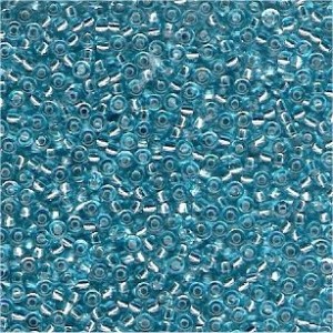 Miyuki Rocailles Beads 3mm 0018 transparent silverlined Blue Topaz ca 13gr