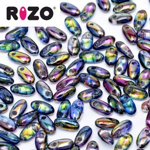 Rizo Glasperlen 2,5x6 mm Magic Blue ca 25gr