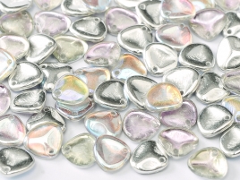 Rose Petal Beads 8x7mm 00030-98530 rainbow Crystal Silver ca 80 Stück