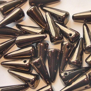 Spikes Glasperlen 13x5mm Metallic Bronze 24 Stück