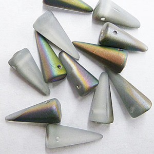 Spikes Glasperlen 17x7mm Crystal Vitrail matt 6 Stück