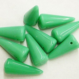 Spikes Glasperlen 17x7mm Green Turquoise 6 Stück