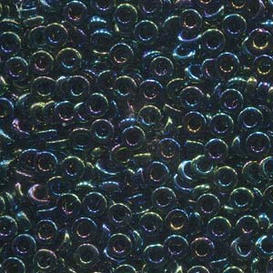 Miyuki Spacer Beads 3X1,3mm metallic rainbow Blue ca 10 gr