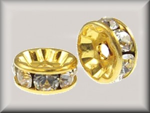 Swarovski Elements Strassondelle 6mm Steine Crystal vergoldet nickelfrei 10 Stück