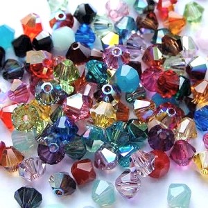 Swarovski Elements Perlen Bicones 6mm Perlenplanet MIX Phantasie 50 Stück aus über 40 Farben mit und ohne AB beschichtet