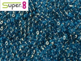 Super8®-Beads 2,2x4,7mm Crystal GT Celestian Blue ca 10 g