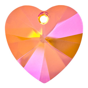 Swarovski Elements Anhänger Herzen 18mm Crystal Astral Pink beschichtet 1Stück