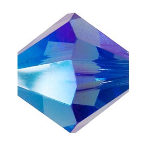 Swarovski Elements Perlen Bicones 3mm Sapphire AB 2X beschichtet 100 Stück