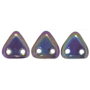Zwei Loch Dreieckperlen 05 6mm rainbow Purple ca 10 gr