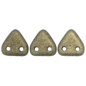 Zwei Loch Dreieckperlen 13 6mm polychrome Gold ca 10 gr
