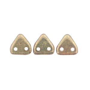 Zwei Loch Dreieckperlen 37 6mm Bronze Olivine ca 10 gr