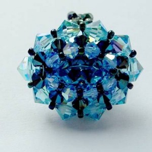 Perlenset Ring Venezia Aquamarine Metallic Blue