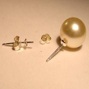 Ohrstecker mit Schale 3mm zum einkleben halbgebohrter Pearls 1 Paar 925er Silber